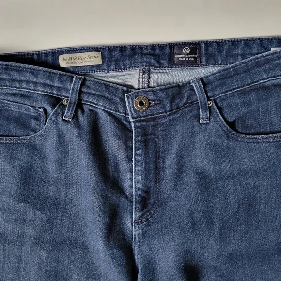 AG Adriano Goldschmied  The Stevie Mid rise Slim Straight Leg Size 32R - Picture 12 of 12